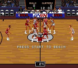 NBA职业篮球赛：公牛vs开拓者SFC游戏截图第9张