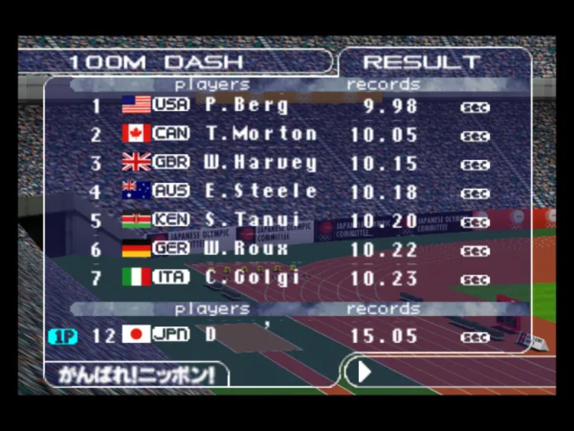 加油！日本！奥运2000N64游戏截图第12张