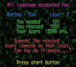 旅鼠总动员1SFC游戏截图第11张