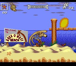 洛克的摩登生活：危险日SFC游戏截图第6张