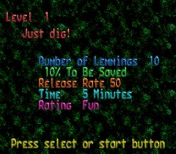 旅鼠总动员1SFC游戏截图第6张