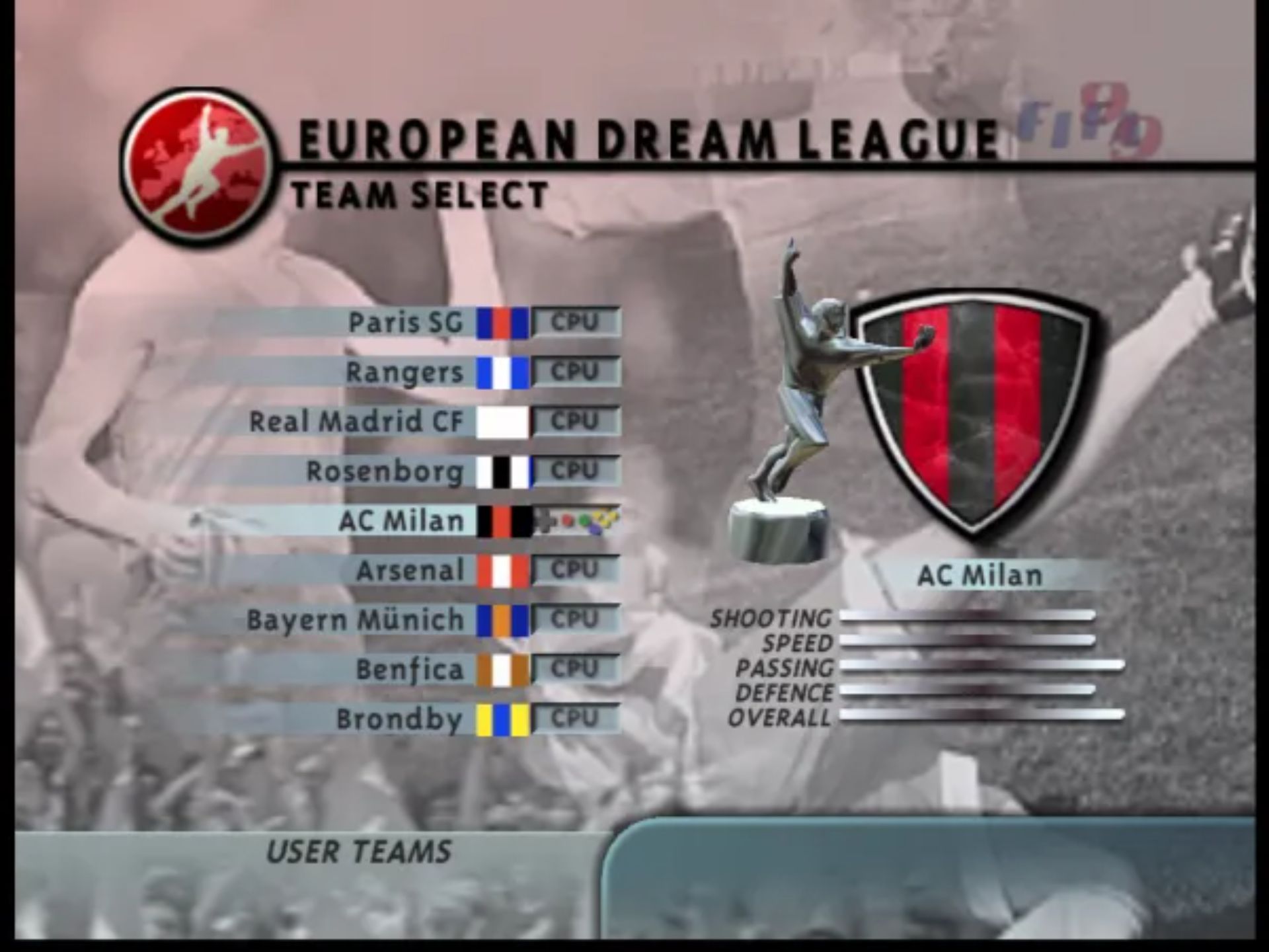 FIFA足球99N64游戏截图第16张