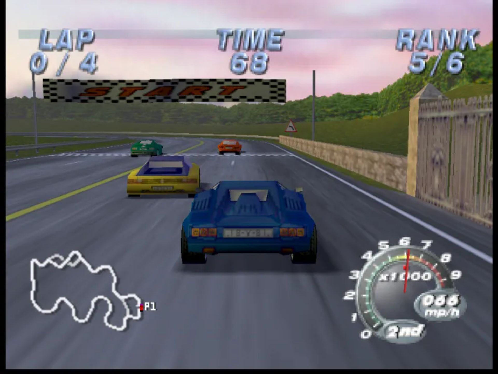 兰博基尼赛车N64游戏截图第8张