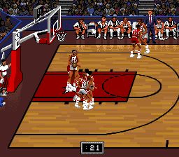 NBA职业篮球赛：公牛vs开拓者SFC游戏截图第17张