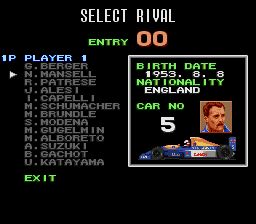 休曼F1大奖赛1SFC游戏截图第5张