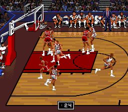 NBA职业篮球赛：公牛vs开拓者SFC游戏截图第15张