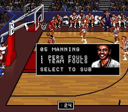 NBA职业篮球赛：公牛vs开拓者SFC游戏截图第18张