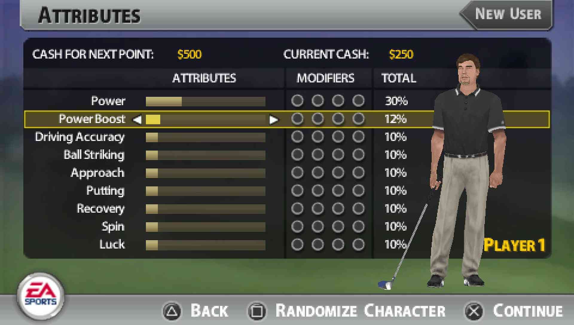 泰格伍兹高尔夫球巡回赛PSP游戏截图第3张