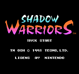 Shadow Warriors标题画面2
