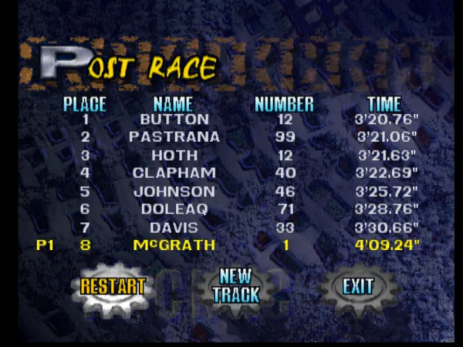 杰里米麦格拉思超级越野摩托赛2000N64游戏截图第11张
