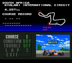 休曼F1大奖赛1SFC游戏截图第2张