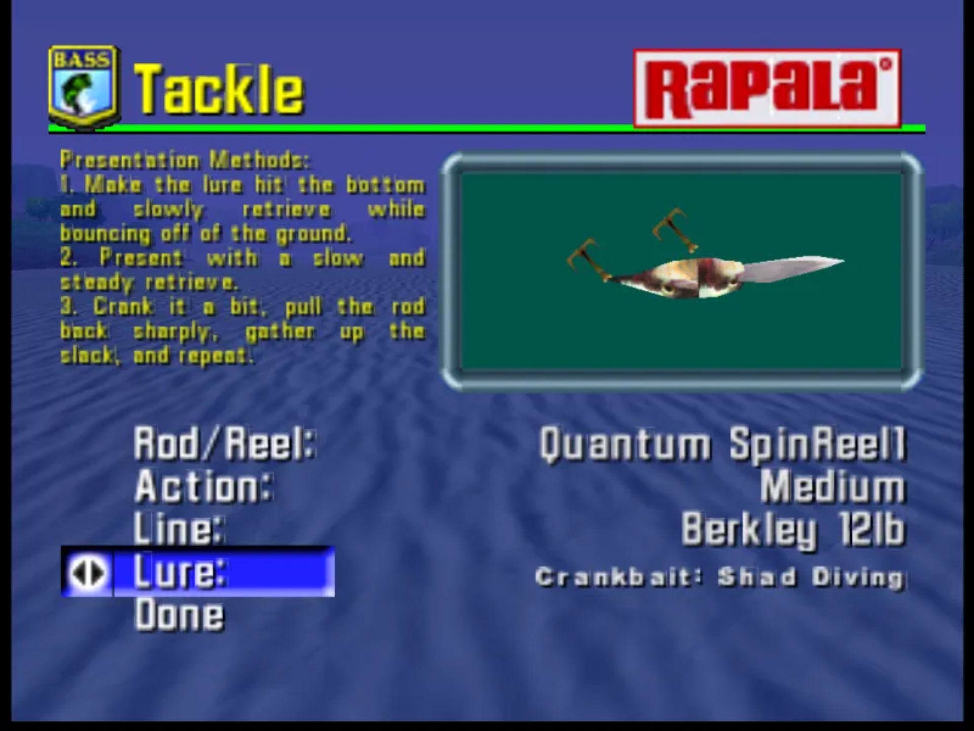 巴斯鲈钓大师2000N64游戏截图第5张