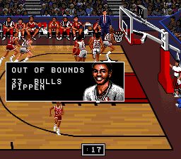 NBA职业篮球赛：公牛vs开拓者SFC游戏截图第13张